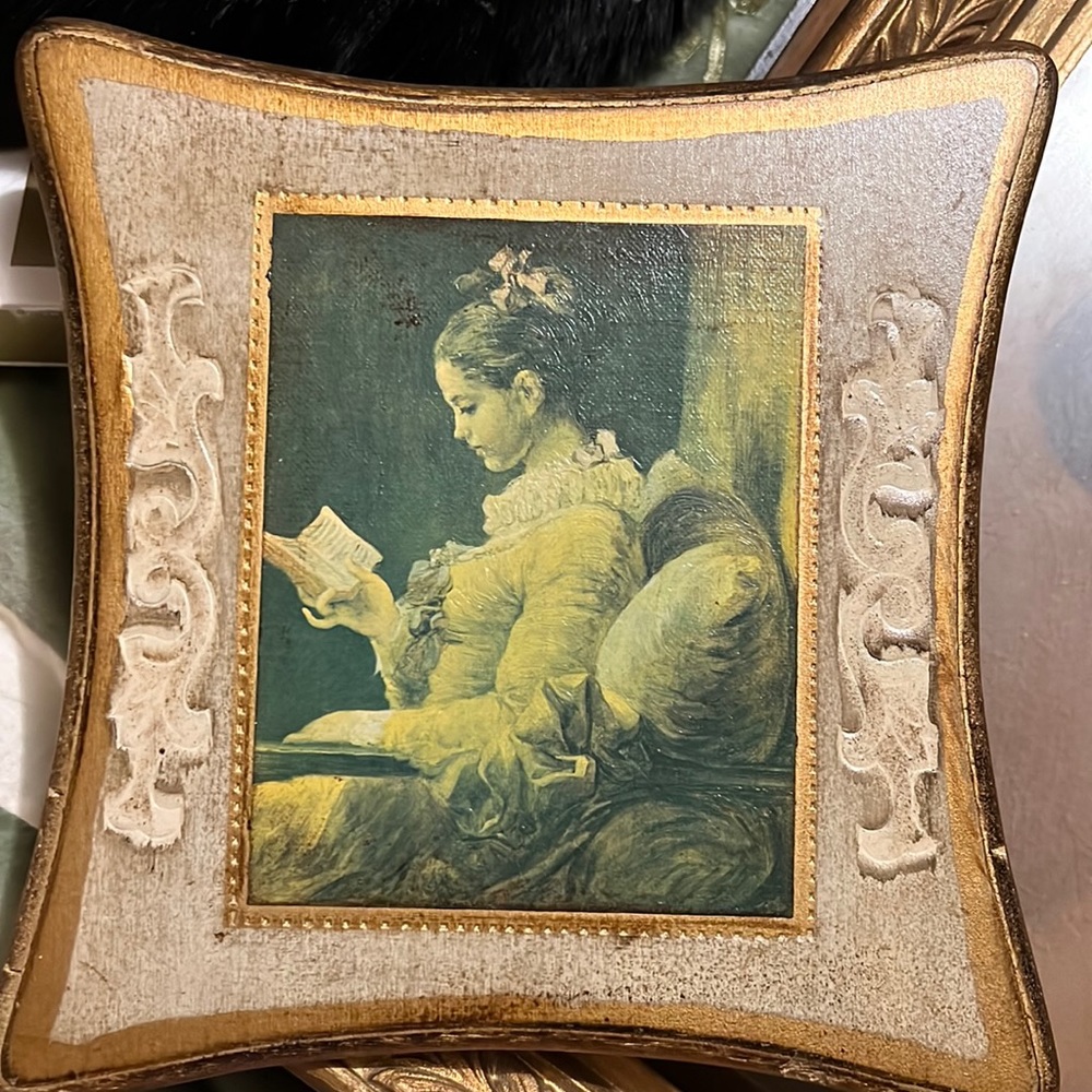 Vintage Panel Art: Young Girl Reading by Jean Honoré Fragonard